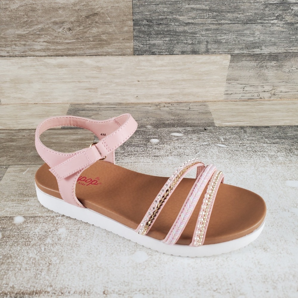 Jellypop Frankie Kids Sandals Sz 4 M Blush Smooth Leather Ankle Strap Open Toe‎
